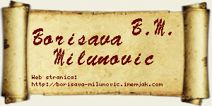 Borisava Milunović vizit kartica